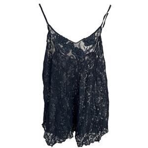 Victoria Secret Lace Black Floral Graphic Women's Top *Dimensions in Pictures*